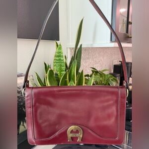 Etienne Aigner Deep Burgundy Shoulder Bag